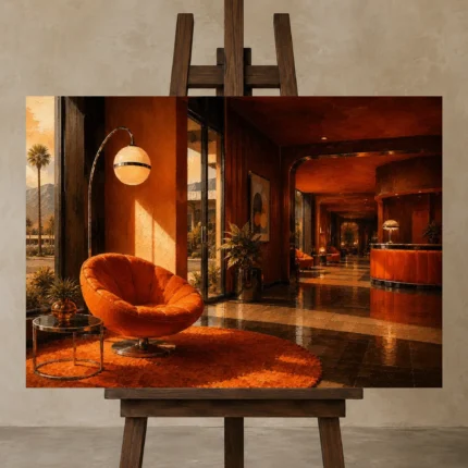 Premium Wall Art Yatay Html Edition – NM3-ORG-TM-H-002 displayed on a studio easel
