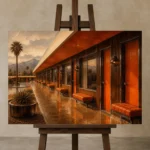 Premium Wall Art Yatay Html Edition – NM3-ORG-TM-H-003 displayed on a studio easel