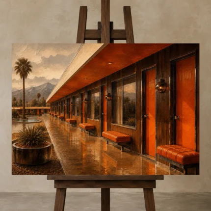 Premium Wall Art Yatay Html Edition – NM3-ORG-TM-H-003 displayed on a studio easel
