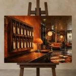 Premium Wall Art Yatay Html Edition – NM3-ORG-TM-H-004 displayed on a studio easel