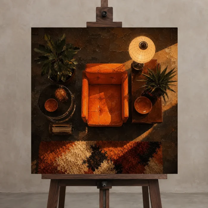 Premium Wall Art Kare Html Edition – NM3-ORG-TM-S-002 displayed on a studio easel