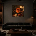 Premium Wall Art Kare Html Edition – NM3-ORG-TM-S-002 shown in a warm modern interior