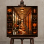 Premium Wall Art Kare Html Edition – NM3-ORG-TM-S-003 displayed on a studio easel