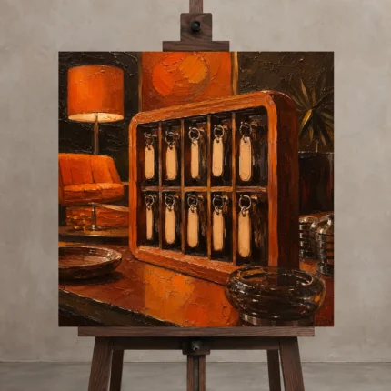 Premium Wall Art Kare Html Edition – NM3-ORG-TM-S-004 displayed on a studio easel