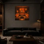 Premium Wall Art Kare Html Edition – NM3-ORG-TM-S-005 shown in a warm modern interior