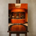Premium Wall Art Dikey Html Edition – NM3-ORG-TM-V-001 displayed on a studio easel