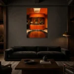 Premium Wall Art Dikey Html Edition – NM3-ORG-TM-V-001 shown in a warm modern interior