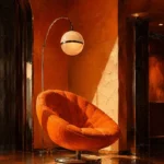 Motel Threshold Orange Lounge Chair Orange Entryway Wall Art