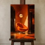 Premium Wall Art Dikey Html Edition – NM3-ORG-TM-V-002 displayed on a studio easel