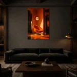 Premium Wall Art Dikey Html Edition – NM3-ORG-TM-V-002 shown in a warm modern interior