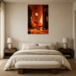 Premium Wall Art Dikey Html Edition – NM3-ORG-TM-V-002 showcased in an elegant minimalist interior