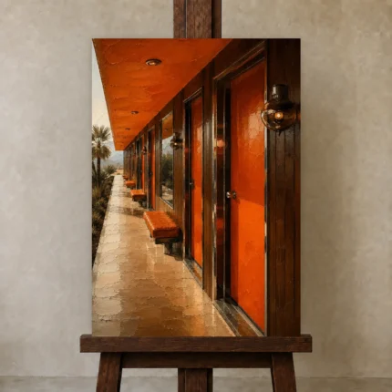Premium Wall Art Dikey Html Edition – NM3-ORG-TM-V-003 displayed on a studio easel