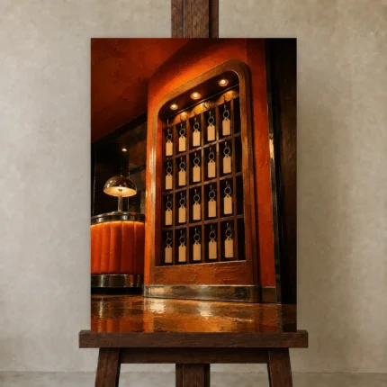 Premium Wall Art Dikey Html Edition – NM3-ORG-TM-V-004 displayed on a studio easel