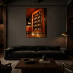 Premium Wall Art Dikey Html Edition – NM3-ORG-TM-V-004 shown in a warm modern interior