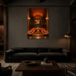 Premium Wall Art Dikey Html Edition – NM3-ORG-TM-V-005 shown in a warm modern interior