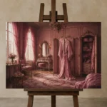 Premium Wall Art Yatay Html Edition – NM3-PNK-BD-H-002 displayed on a studio easel