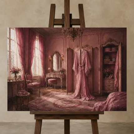 Premium Wall Art Yatay Html Edition – NM3-PNK-BD-H-002 displayed on a studio easel