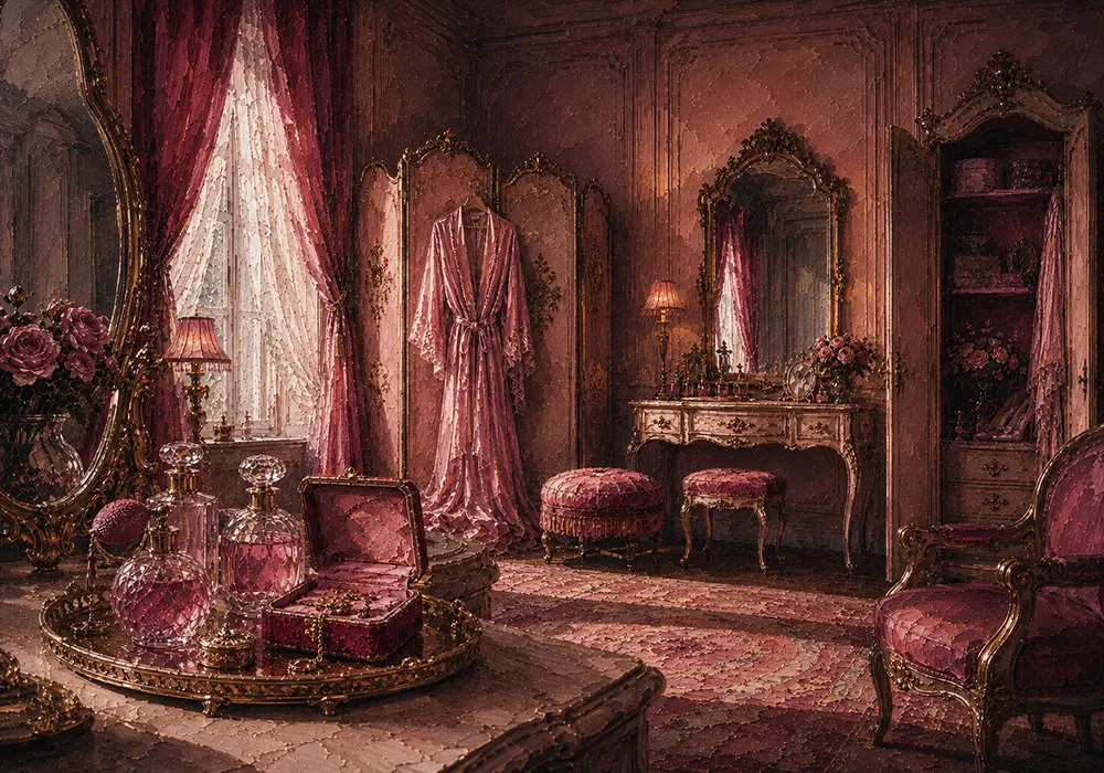 Blush Chronicle Perfume Tray Pink Bathroom Wall Art