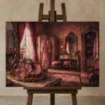 Premium Wall Art Yatay Html Edition – NM3-PNK-BD-H-003 displayed on a studio easel