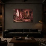 Premium Wall Art Yatay Html Edition – NM3-PNK-BD-H-003 shown in a warm modern interior