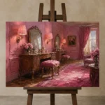 Premium Wall Art Yatay Html Edition – NM3-PNK-BD-H-004 displayed on a studio easel