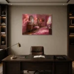 Premium Wall Art Yatay Html Edition – NM3-PNK-BD-H-004 displayed in a contemporary gallery-inspired room