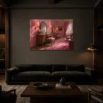 Premium Wall Art Yatay Html Edition – NM3-PNK-BD-H-004 shown in a warm modern interior