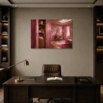 Premium Wall Art Yatay Html Edition – NM3-PNK-BD-H-005 displayed in a contemporary gallery-inspired room