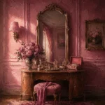 Blush Cabinet Tall Vanity Mirror Pink Bedroom Wall Art