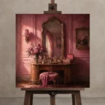 Premium Wall Art Kare Html Edition – NM3-PNK-BD-S-001 displayed on a studio easel