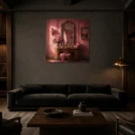 Premium Wall Art Kare Html Edition – NM3-PNK-BD-S-001 shown in a warm modern interior