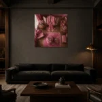 Premium Wall Art Kare Html Edition – NM3-PNK-BD-S-002 shown in a warm modern interior