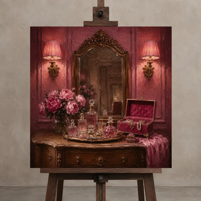 Premium Wall Art Kare Html Edition – NM3-PNK-BD-S-003 displayed on a studio easel