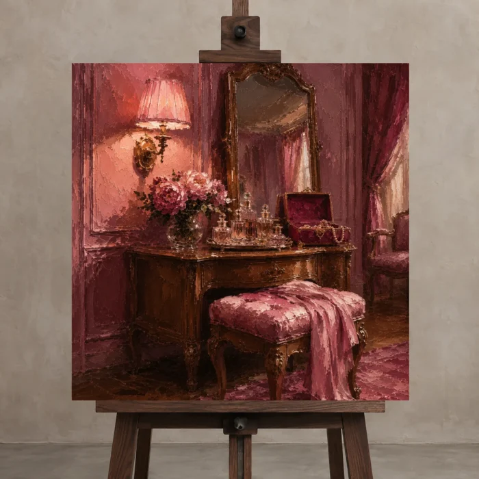 Premium Wall Art Kare Html Edition – NM3-PNK-BD-S-004 displayed on a studio easel