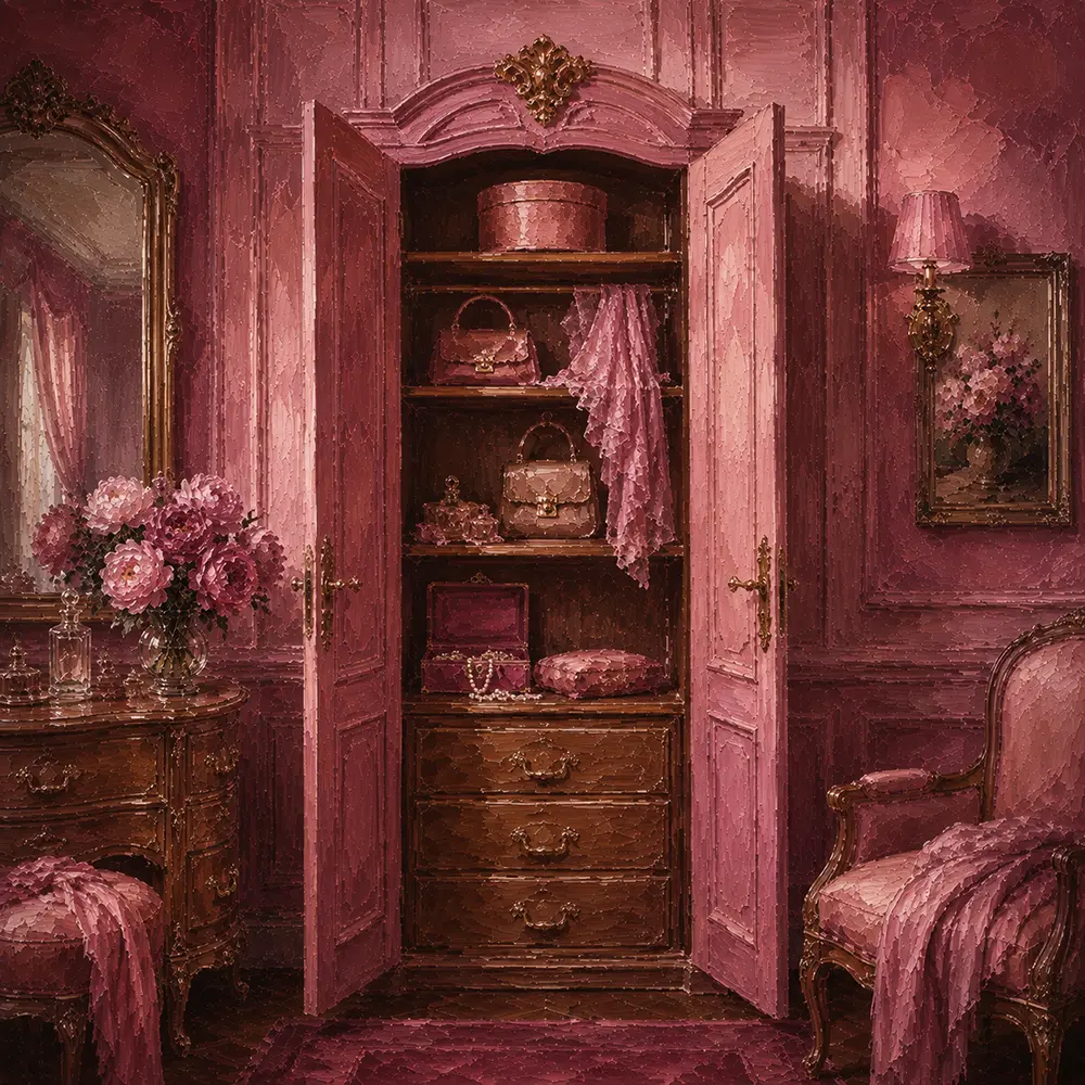 Blush Constellation Wardrobe Door Revealing Carefully Pink Dressing Room Wall Art