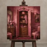 Premium Wall Art Kare Html Edition – NM3-PNK-BD-S-005 displayed on a studio easel