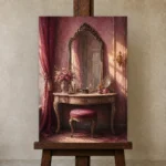 Premium Wall Art Dikey Html Edition – NM3-PNK-BD-V-001 displayed on a studio easel
