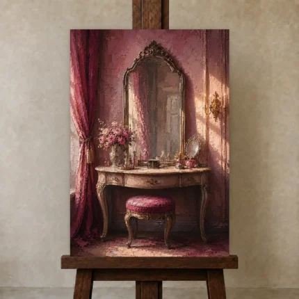 Premium Wall Art Dikey Html Edition – NM3-PNK-BD-V-001 displayed on a studio easel