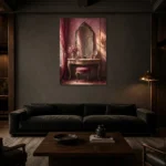 Premium Wall Art Dikey Html Edition – NM3-PNK-BD-V-001 shown in a warm modern interior