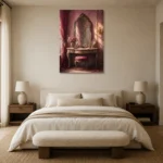 Premium Wall Art Dikey Html Edition – NM3-PNK-BD-V-001 showcased in an elegant minimalist interior