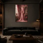 Premium Wall Art Dikey Html Edition – NM3-PNK-BD-V-002 shown in a warm modern interior