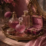 Blush Reliquary Perfume Tray Pink Bathroom Wall Art