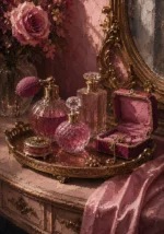 Blush Reliquary Perfume Tray Pink Bathroom Wall Art