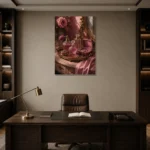 Premium Wall Art Dikey Html Edition – NM3-PNK-BD-V-003 displayed in a contemporary gallery-inspired room