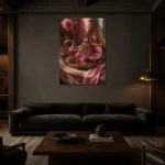 Premium Wall Art Dikey Html Edition – NM3-PNK-BD-V-003 shown in a warm modern interior