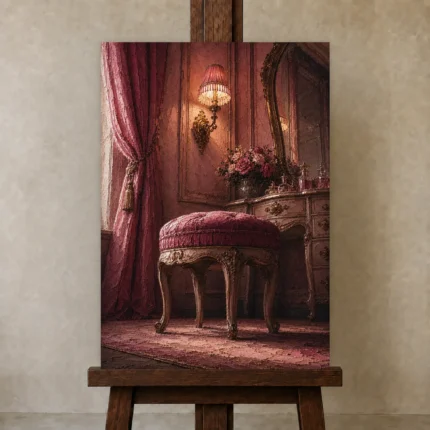 Premium Wall Art Dikey Html Edition – NM3-PNK-BD-V-004 displayed on a studio easel