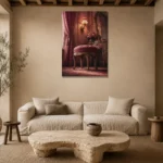 Premium Wall Art Dikey Html Edition – NM3-PNK-BD-V-004 presented in a sophisticated home setting