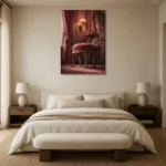 Premium Wall Art Dikey Html Edition – NM3-PNK-BD-V-004 showcased in an elegant minimalist interior