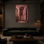 Premium Wall Art Dikey Html Edition – NM3-PNK-BD-V-005 shown in a warm modern interior