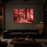 Premium Wall Art Yatay Html Edition – NM3-PNK-FH-H-002 shown in a warm modern interior